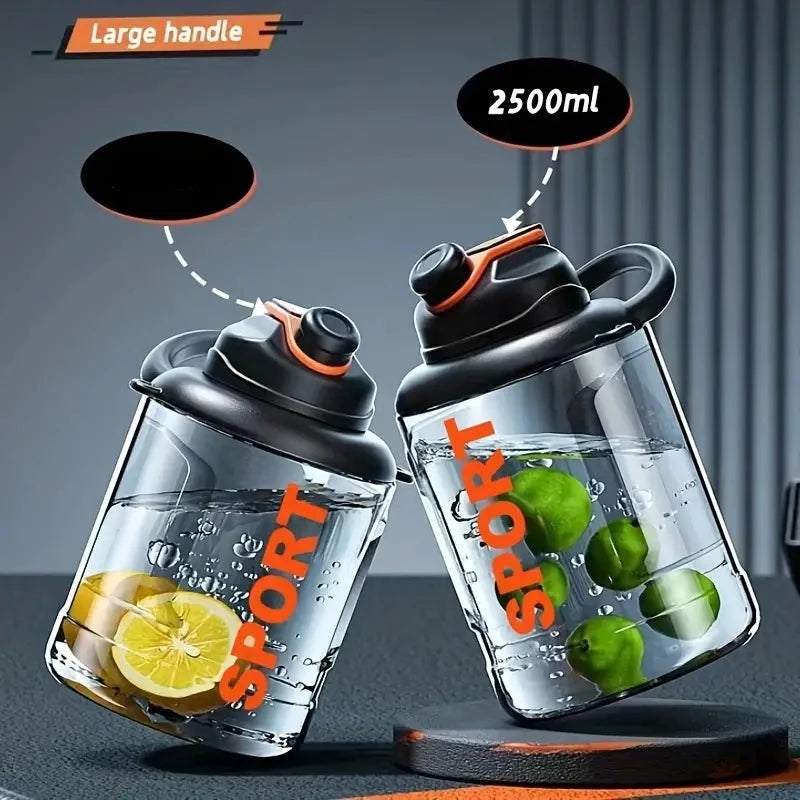 Transparent Big Belly Water Bottle, 2500ml Sports Fitness Water Bottle, Portable Anti Fall Water Barrel, Portable Fitness Jug, Sport Gym Drinking Tumbler Transparent Big Belly Water Bottle, 2500ml Sports Fitness Water Bottle, Portable Anti Fall Water Barrel, Portable Fitness Jug, Sport Gym Drinking Tumbler